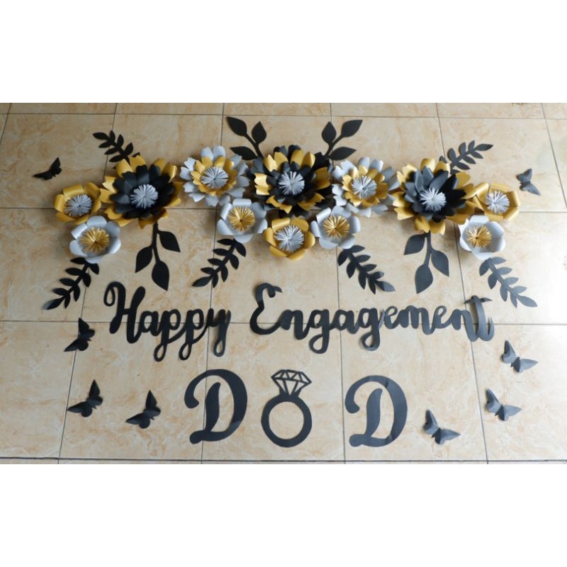 Paper flower dekorasi bunga kertas tunangan lamaran engagement wediing nikah