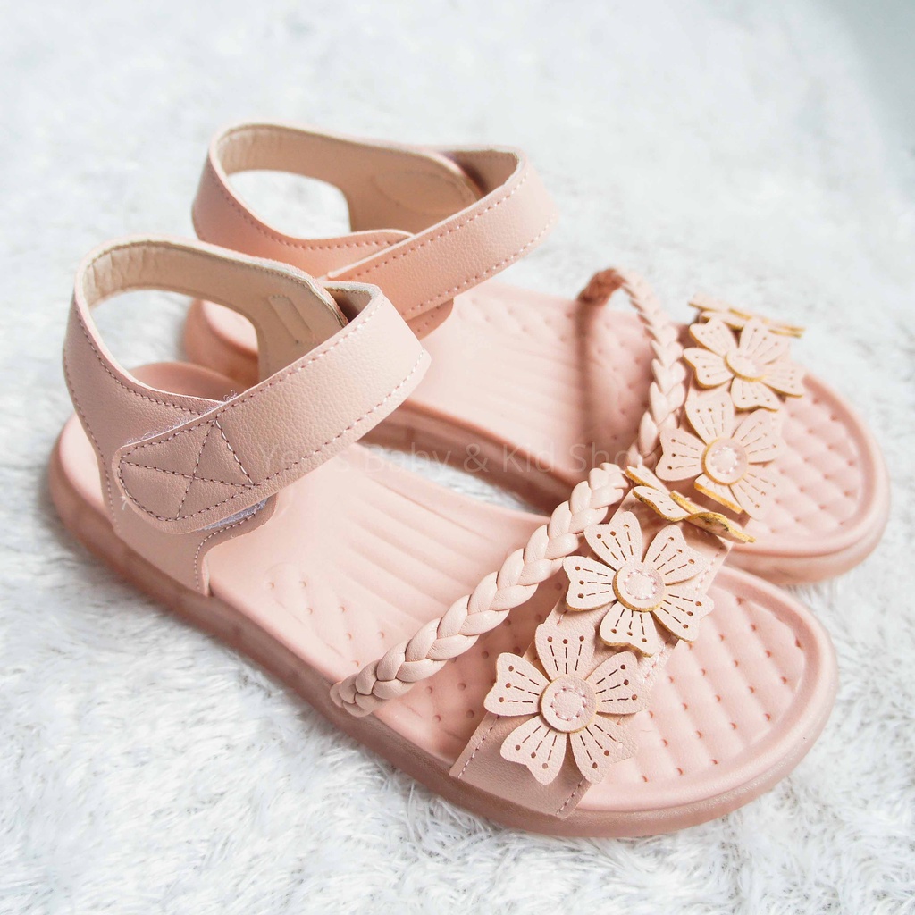 Sepatu Sandal Bunga Kepang B666 - Sandal Anak