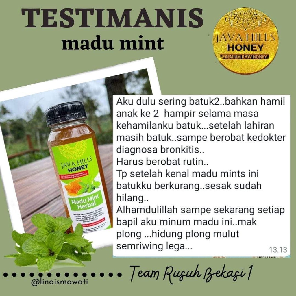 

Classica2106 Madu Rasa Mint Javahills Honey Meredakan Sakit Tenggorokan Batuk Flu Asma Masuk Angin