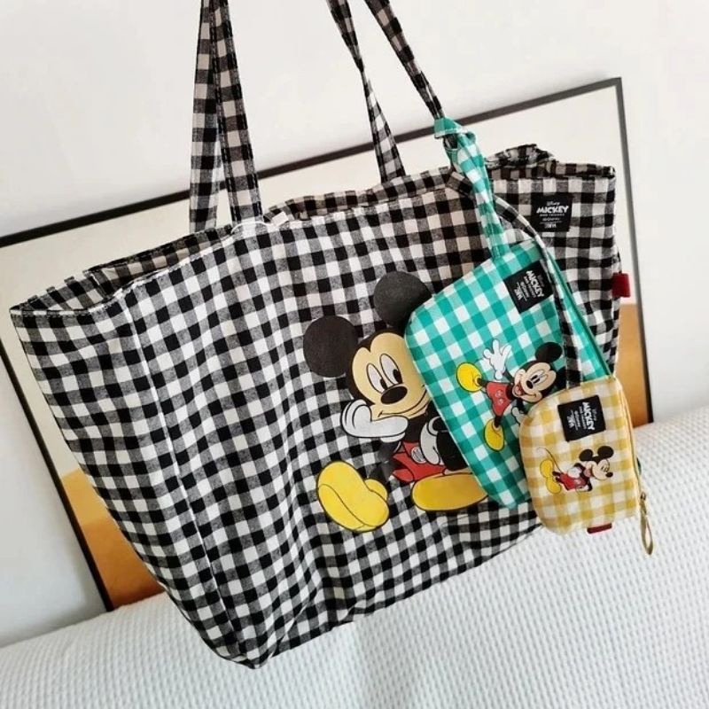 ZRA Mickey Mouse Disney Gingham Tote Bag