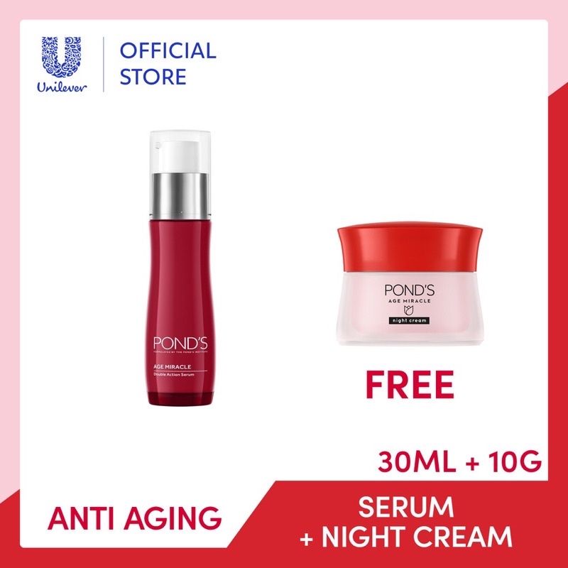 PAKET PONDS AGE MIRACLE SERUM 30ML +NIGHT CREAM 10G - PONDS