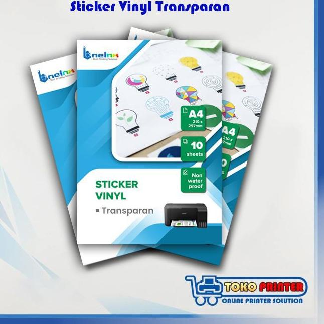 

Bagus Dipakai.. Sticker Vinyl Inkjet A4 Transparan - Tembus pandang - Bening