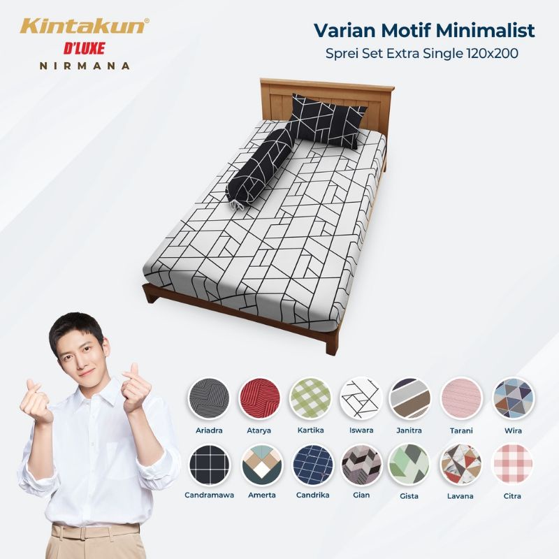 Sprei Kintakun D'luxe Single 120x200 cm Minimalis Collection Ausie Albany Nikita Braxley Brenda Paul
