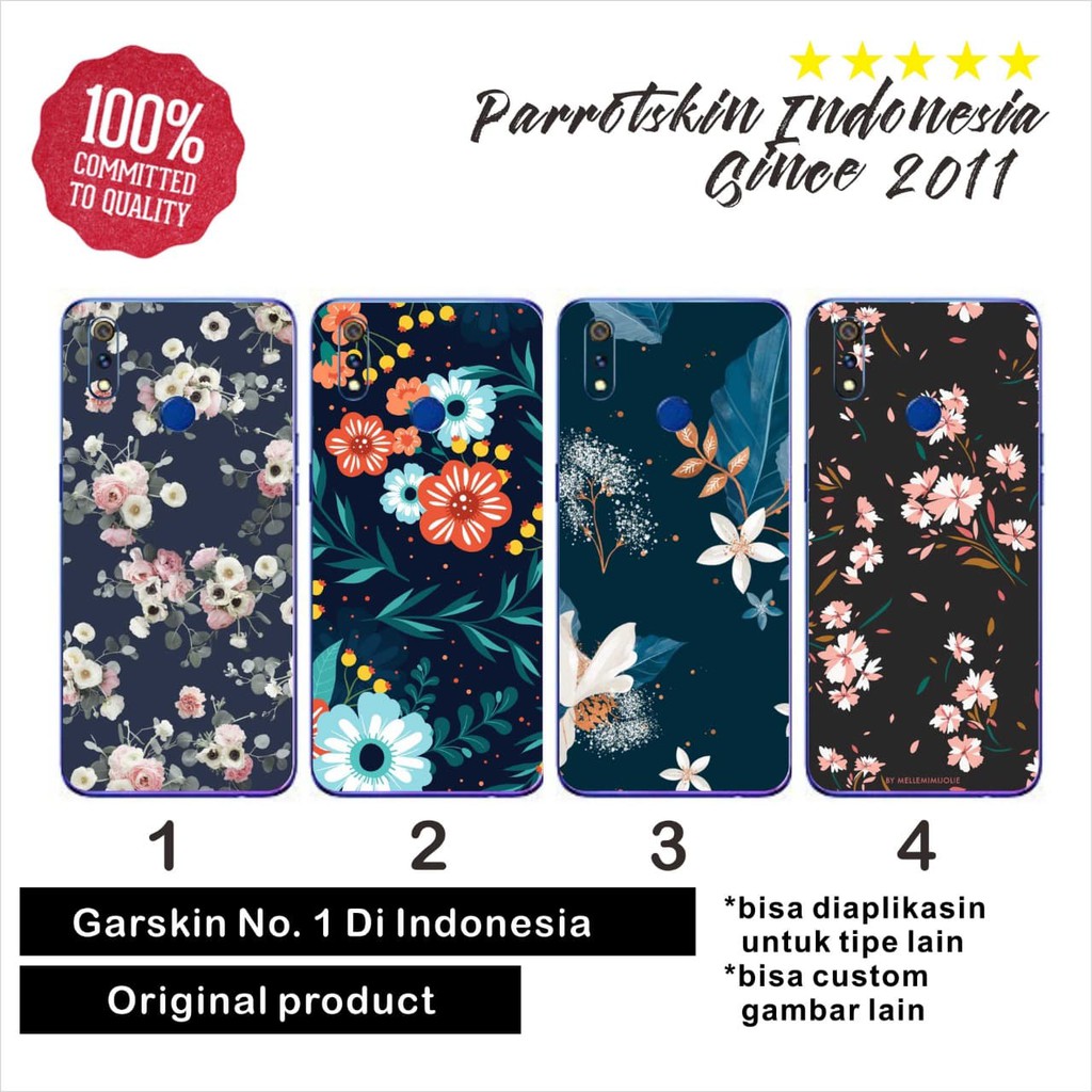 Garskin skin Realme 2 3 5 pro c1 c2 X XT X2 pro flower anti gores back