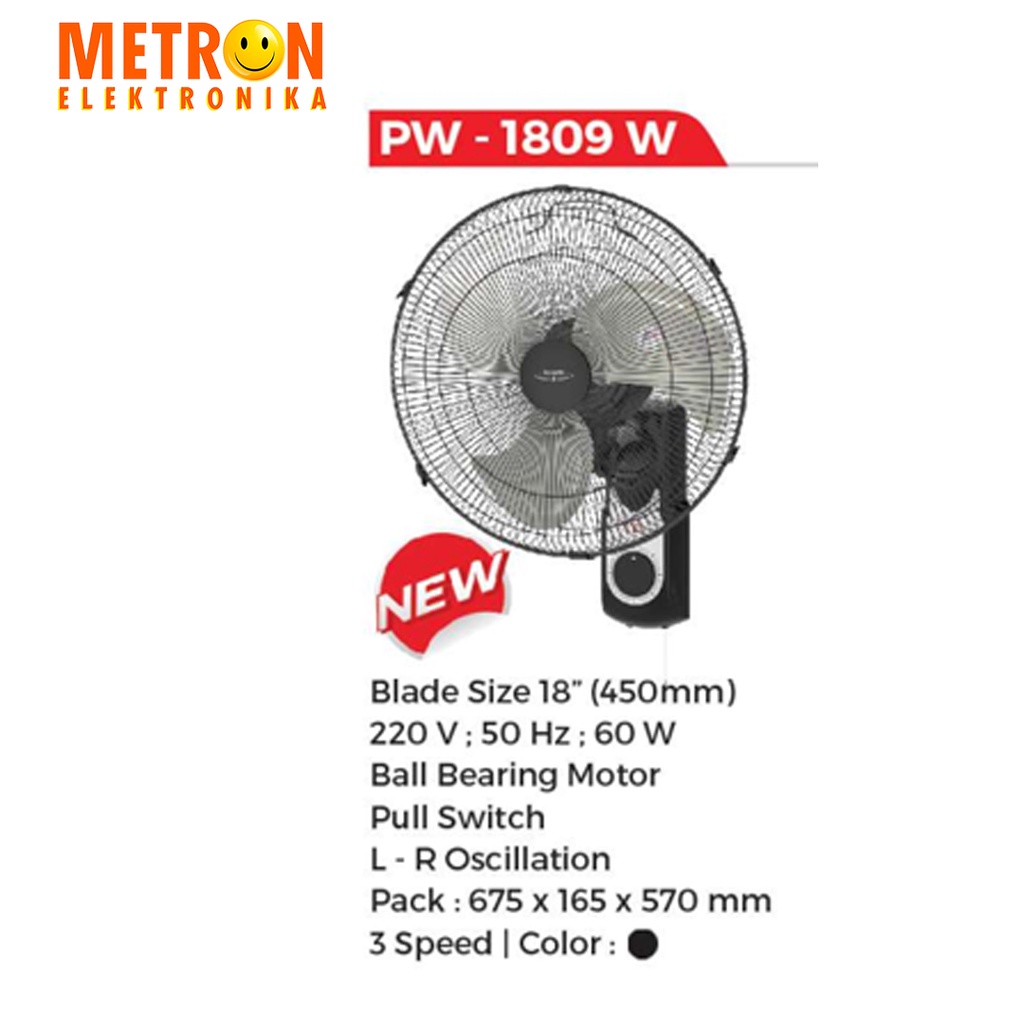 MASPION PW 1809 W POWER FAN 18 IN / KIPAS ANGIN DINDING / PW1809W