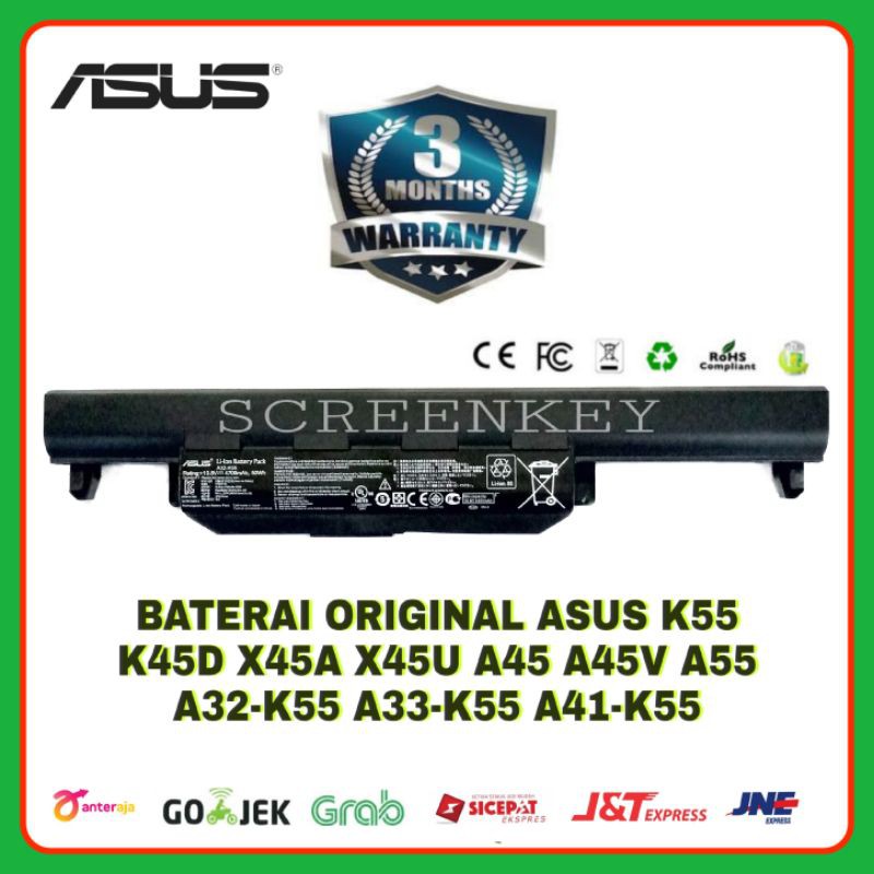 Baterai Laptop Original ASUS K45 K55 K45D X45A X45C X45U X45VD A45 A45A A45V A55V A41-K55 A32-K55