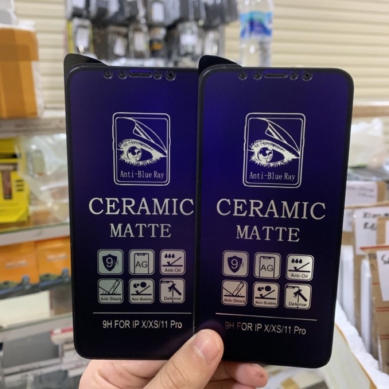 Iphone X Xs 11 Pro 5.8 Ceramic Matte Blue Ray Screen Guard Anti Radiasi Full Cover - UA