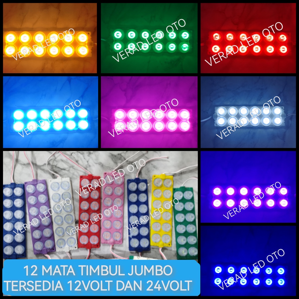 LAMPU LED 12 MATA TIMBUL JUMBO BAK TRUK KOLONG 12 VOLT 24 VOLT 24V 12V