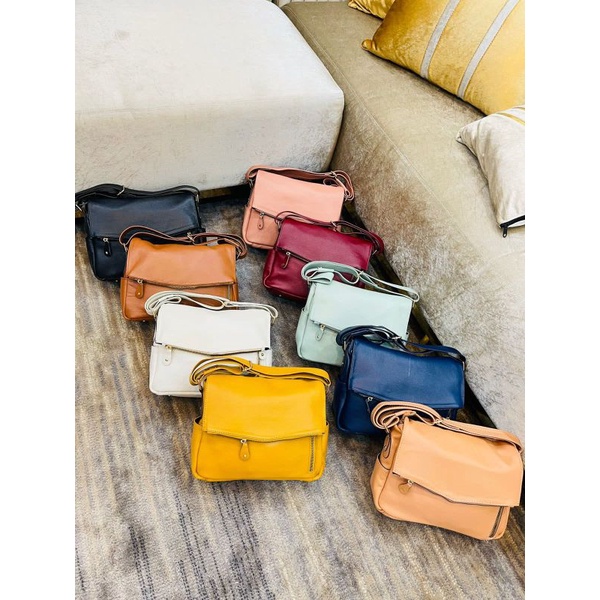 TAS KULIT WANITA SLEMPANG MODEL SERONG - TOKO SYAGITA KULIT ASLI GARUT