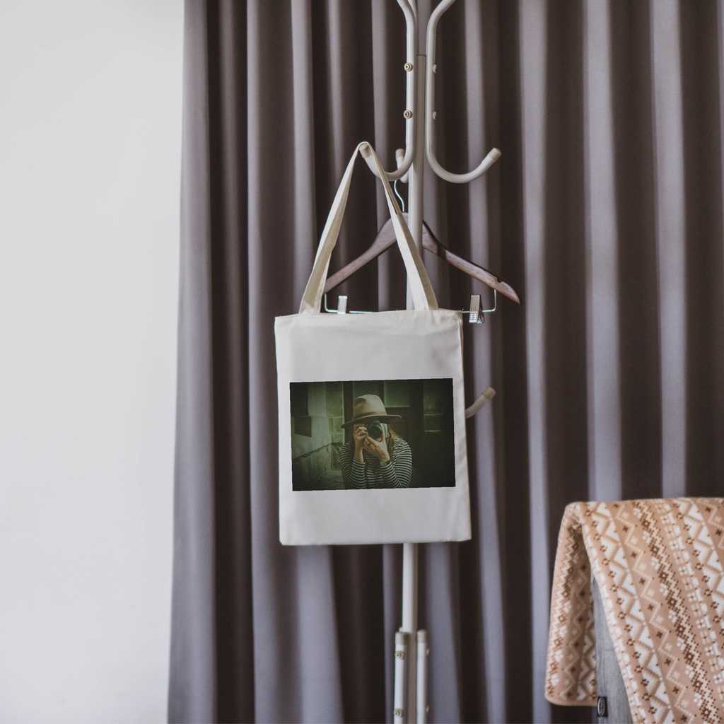 Sevine Totebag Premium Tas Tote Bag Resleting Fashion Wanita Drill Vintage Retro - VTG