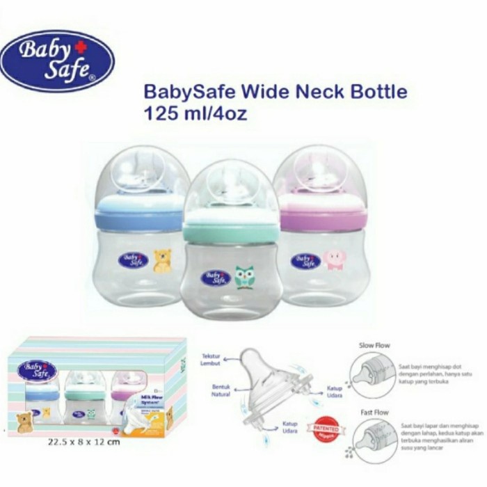 BABYSAFE 3in1 Wide Neck Bottle Set Baby Gift Kado Bayi Botol Susu Bayi WNS01 WNS02