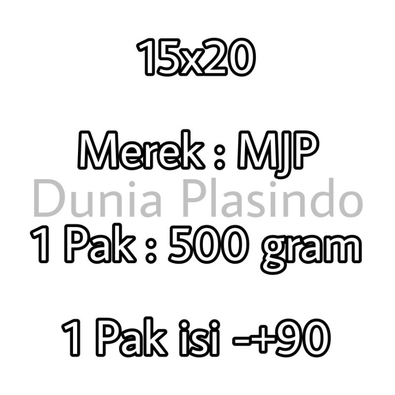 Plastik PP Bening MJP Tebal 0.08 Lebar 15 Cm Uk.15x20 15x22 15x25 15x30 15x35