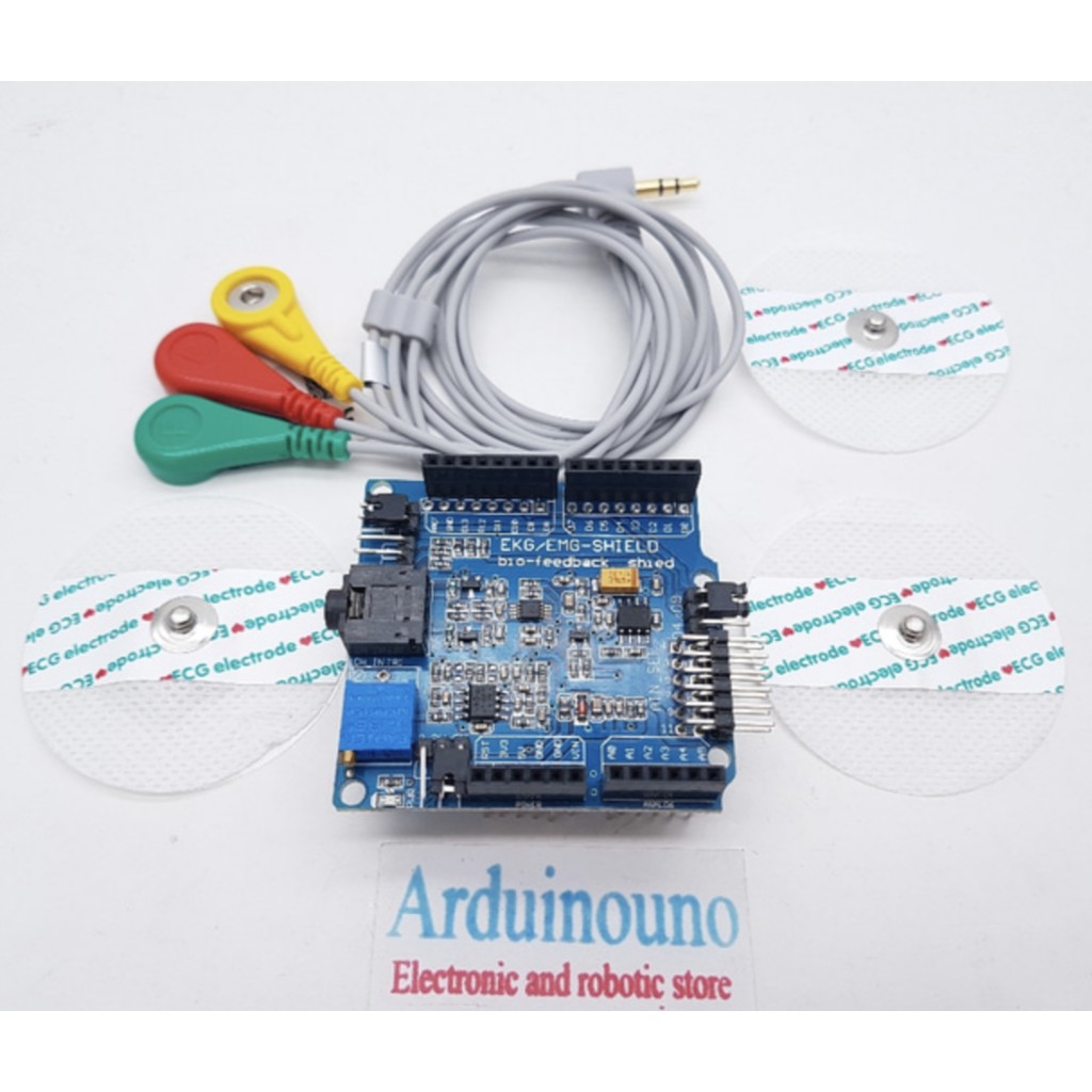 ECG / EKG / EMG Shield for Arduino with Cables and Electrodes sensor