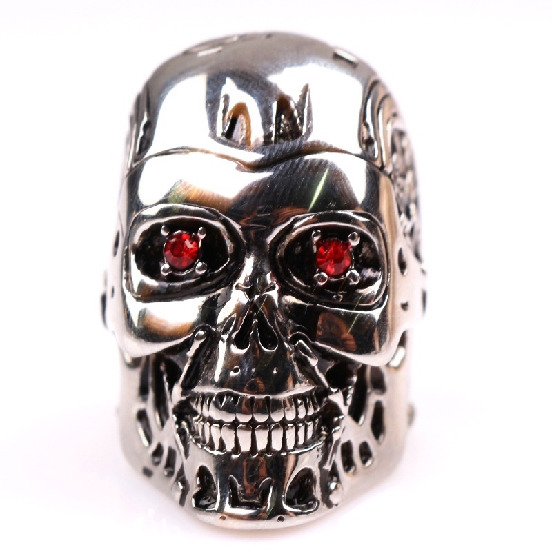 Cincin Metal Desain Tengkorak Terminator Genesis Untuk Pria