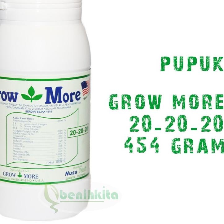 Pupuk- NPK GrowMore Seimbang 20-20-20 (454gr)