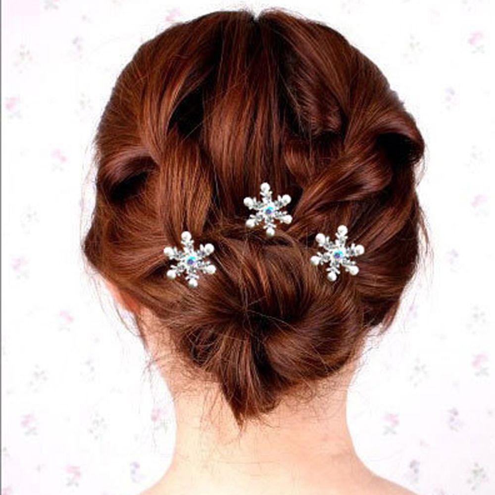 Agustinina Jepit Rambut Pesta Bridal Wedding Snowflake Headwear