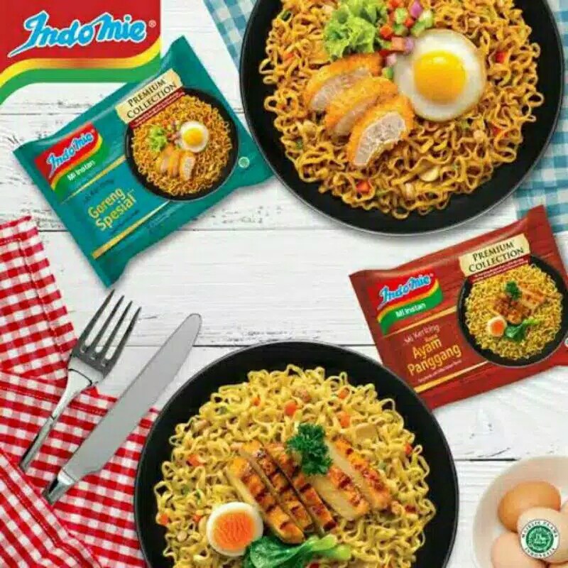 

Spesial Indomie Keriting goreng Instan Fried Curly Ayam panggang