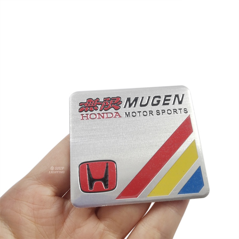 1pc Stiker Emblem Logo Mugen Bahan Aluminum Untuk Fender Samping Mobil Honda