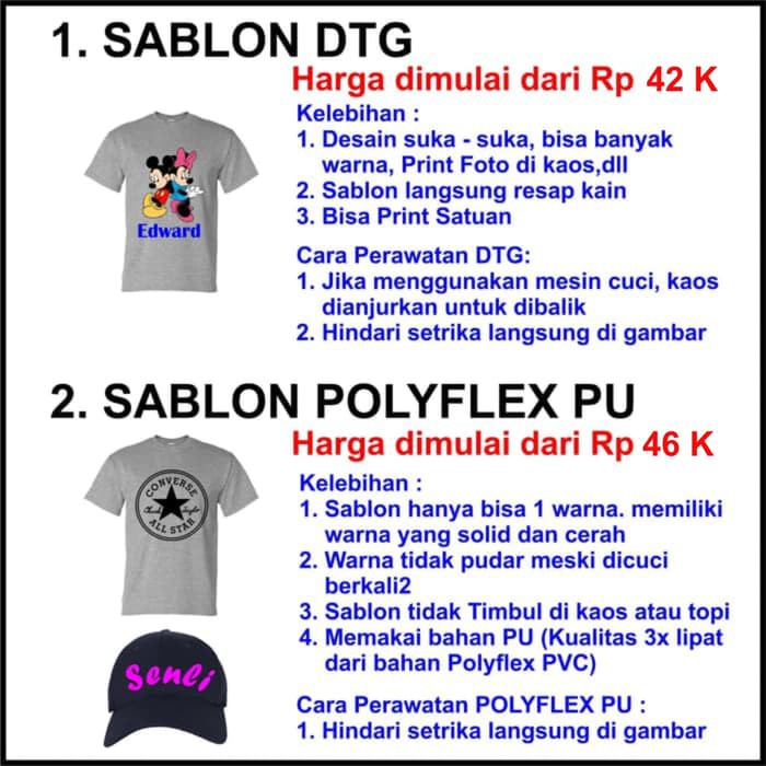 SABLON KAOS SATUAN MURAH / KAOS POLYFLEX SABLON / SABLON POLYFLEX