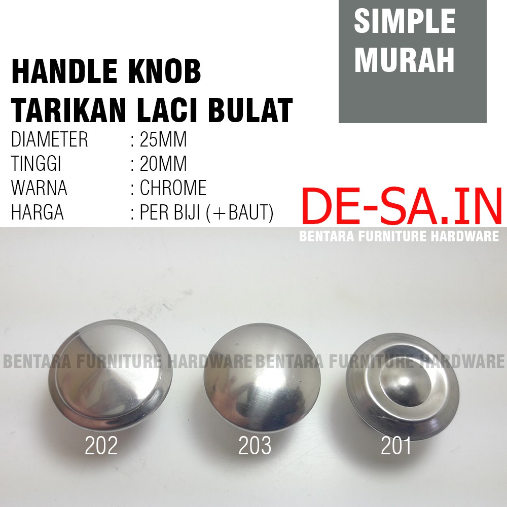 Knob Murah Bulat Standar - Handle Tarikan Laci Pintu Kabinet Dapur