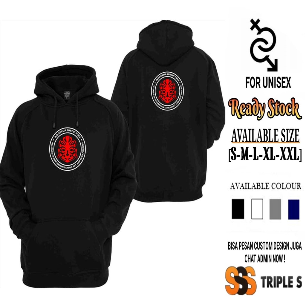 HOODIE JUMPER INDONESIA SUBCULTURE ALLIANCE OF INDONESIAN TATTOO ART AND BODY PIERCING