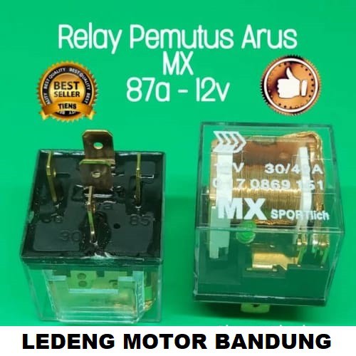 Relay MX 87a Pemutus Alarm Relai 5 Kaki Lima 12v 30/40a Rellay Bagus