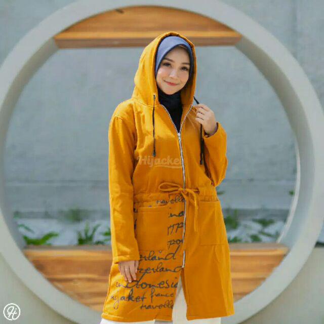 JAKET WANITA MUSLIMAH HIJACKET® URBANASHION ORIGINAL JAKET HIJABER NO.1 DI INDONESIA-MARIGOLD
