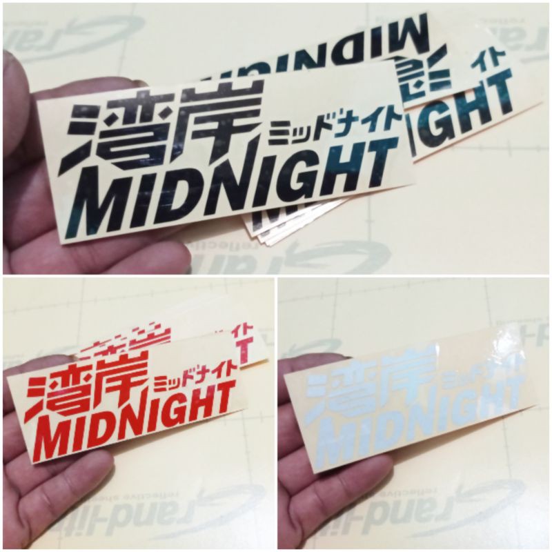 STICKER MIDNIGHT JDM KANJI JEPANG RACING CUTTING