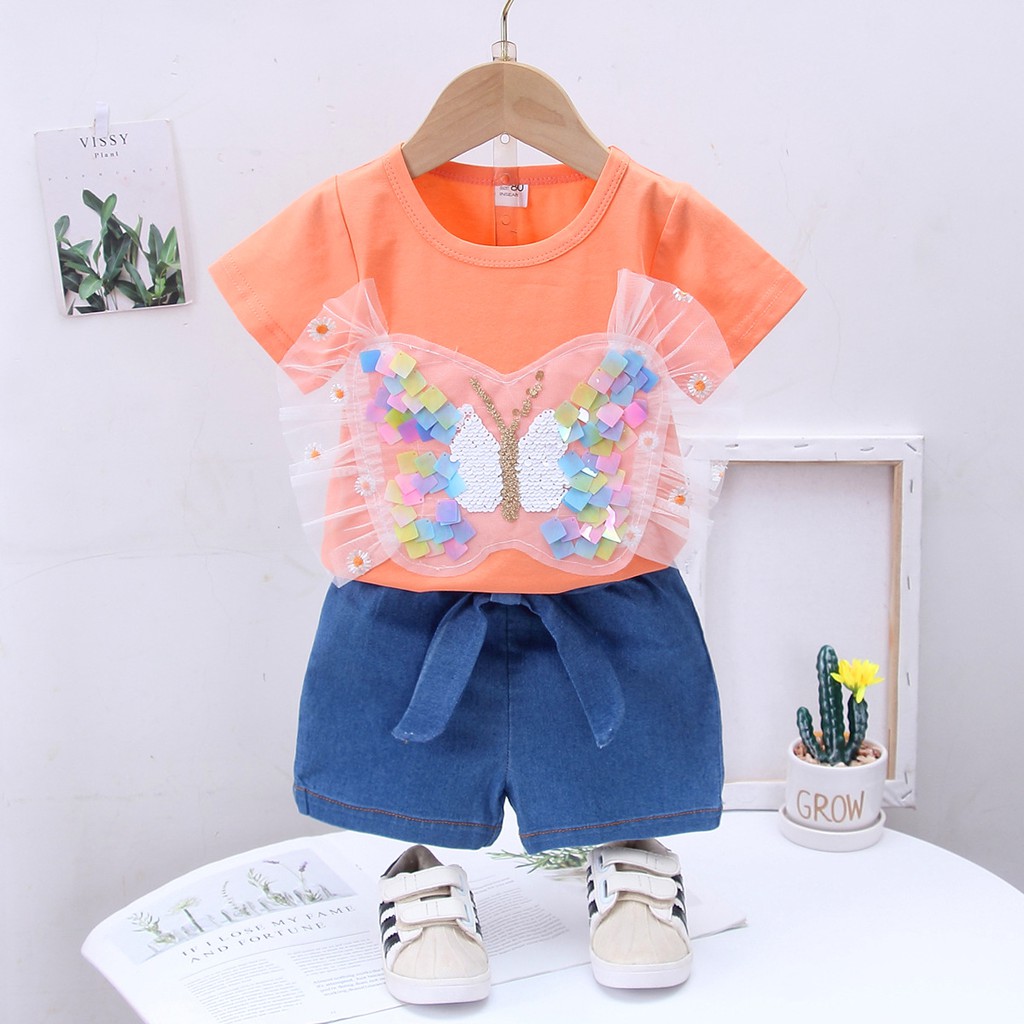 LittleAaron SET GLAMS BUTTERFLY 98374 EBV Bayi Baju setelan Anak Perempuan Import lucu Berkualitas