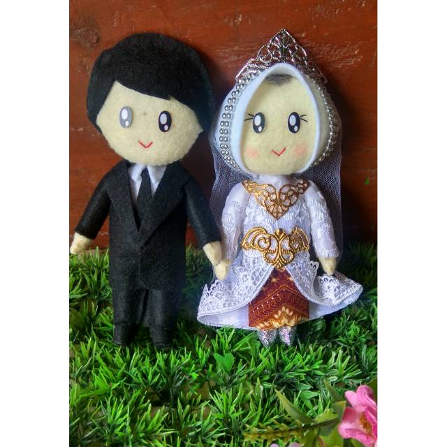 Boneka flanel pengantin made by request