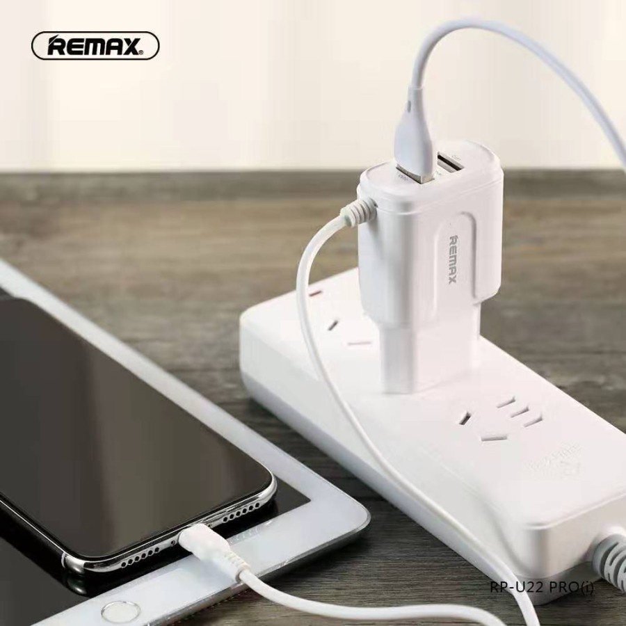 REMAX 2.4A Dual USB Charger SET RP-U22 PRO (i) Lightning