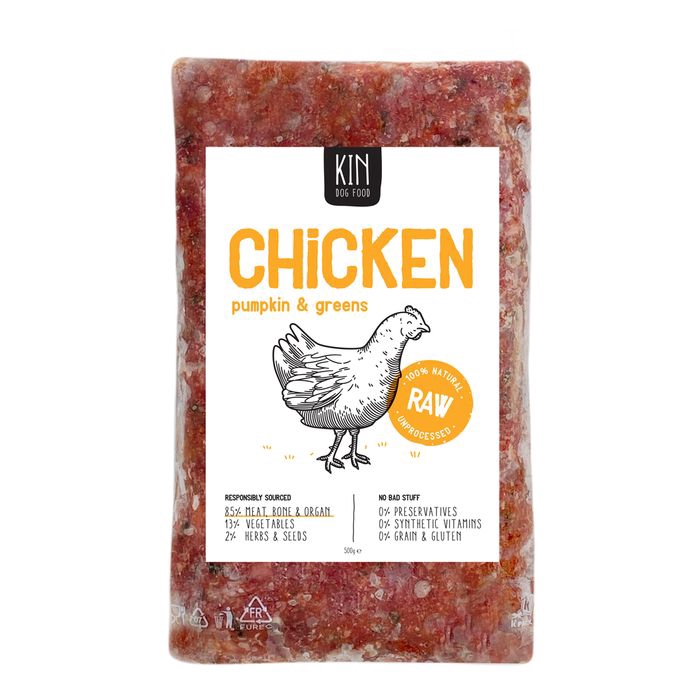 

KINDOGFOOD Makanan Anjing RAW Chicken , Pumpkin and Greens 500GR
