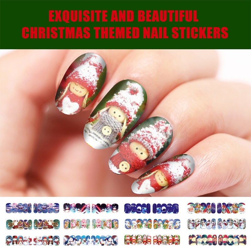 Zzz Stiker Kuku Motif Snowman Untuk Nail Art