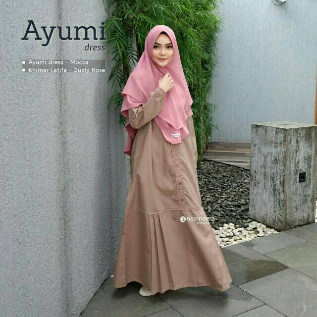 Ayumi dress, gamis polos katun ima