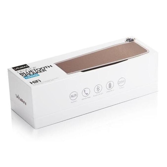 Super Sale Vivan VSB900 Bluetooth V4.0 20W Output Bass Bluetooth Speaker Golden Ready Stock