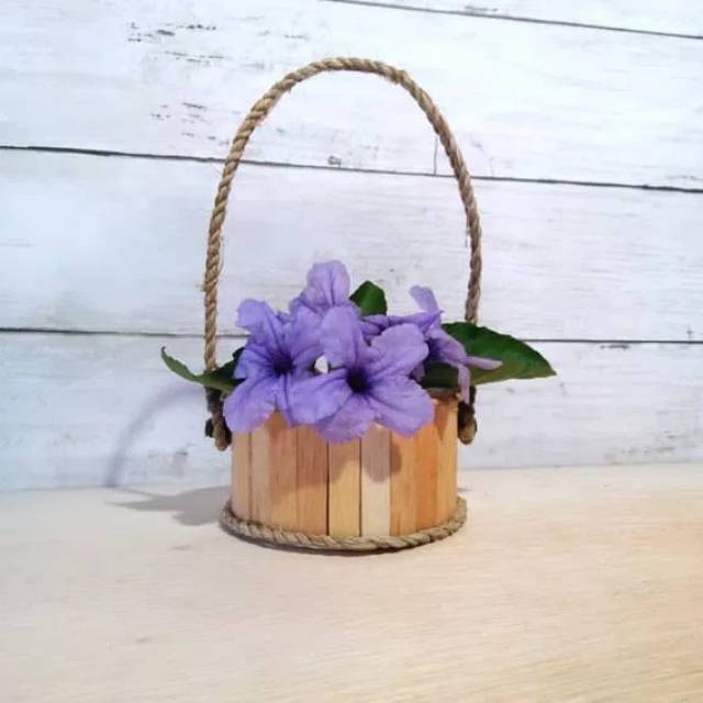 Vas Bunga Stik Dengan Tali Rustic Hiasan Meja Pot Bunga Rustik Dekorasi Shopee Indonesia