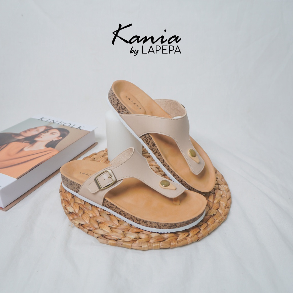 AVLINSTORE - tipe KANIA Sandal Wanita Casual Model Jepit Birken Sol Puyuh Sendal Cewek Kulit Santai Japit Gesper Empuk