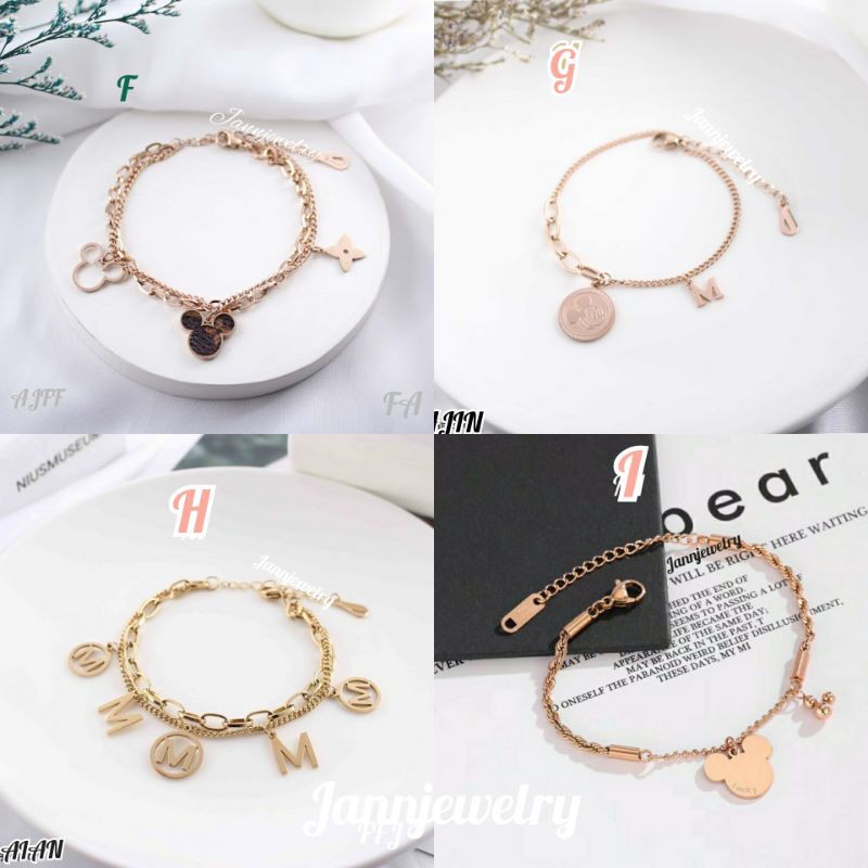 Gelang Tangan Titanium Asli Anti Karat &amp; Alergi Double Layer Stylish