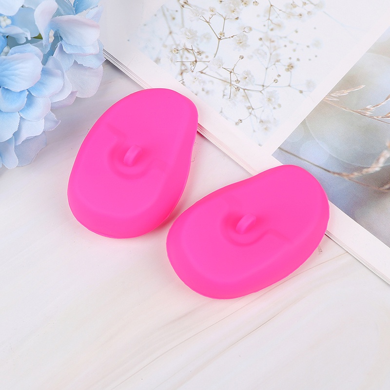 2pcs Penutup Telinga Bahan Silikon Reusable Untuk salon