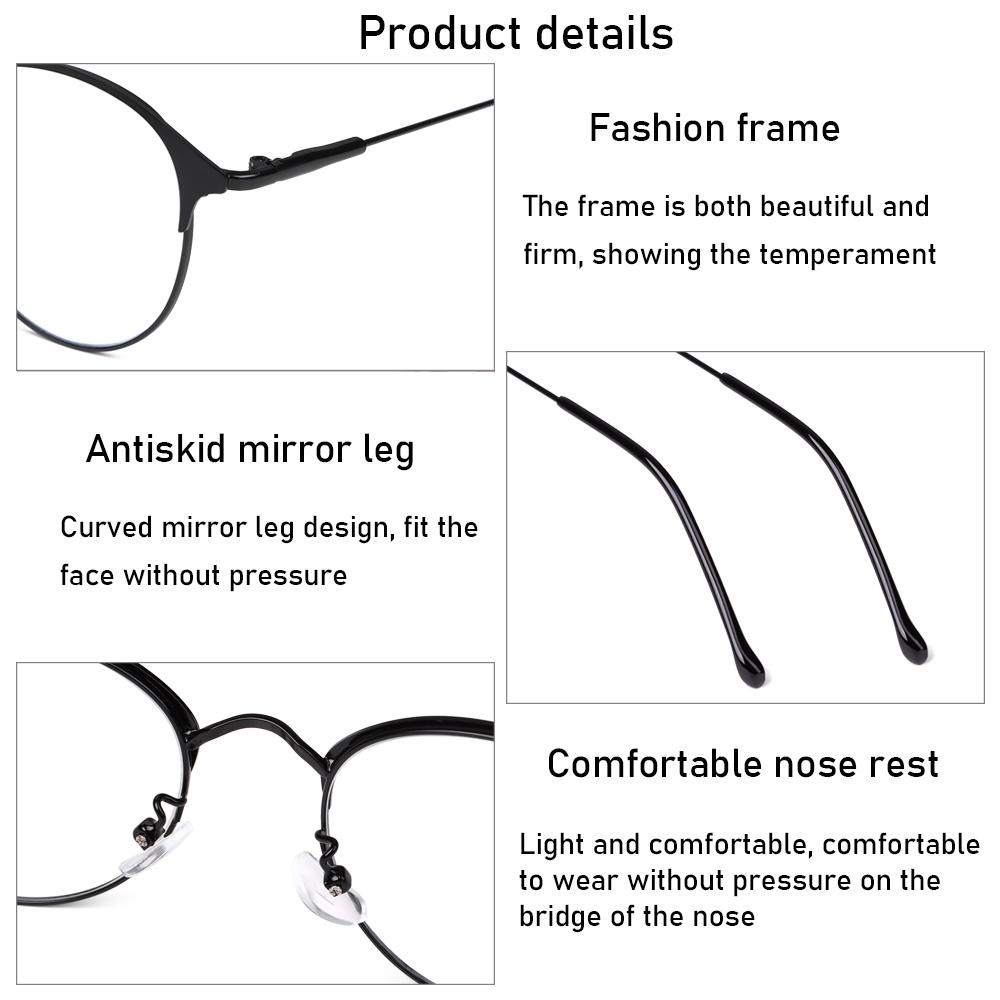 SUYO Kacamata Anti UV Blue Rays Fashion Ultralight Metal Frame Eyeglasses