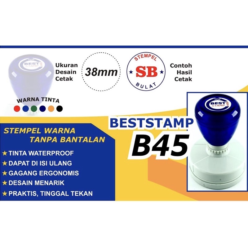 

Stempel Flash uk. Diameter 4cm BISA CUSTOM DESIGN BISA LEBIH DARI 1 WARNA TINTA WATERPROOF