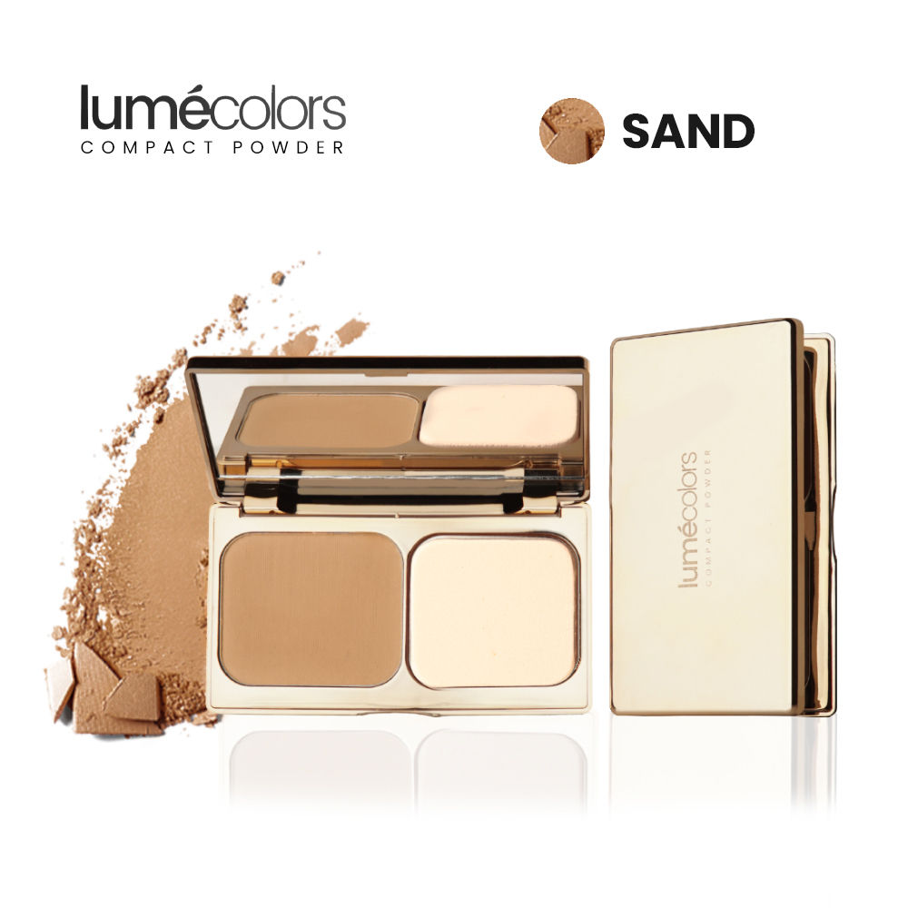 Lumecolors Compact Powder Two Way Cake Pore Blurring Effect - Shade Sand