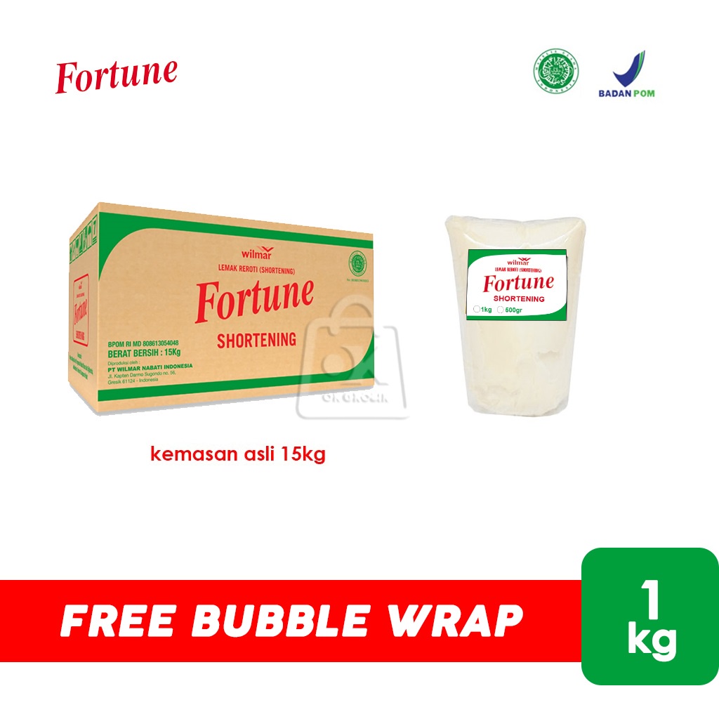 

Fortune Shortening / Mentega Putih / Lemak Reroti (1 Kg)