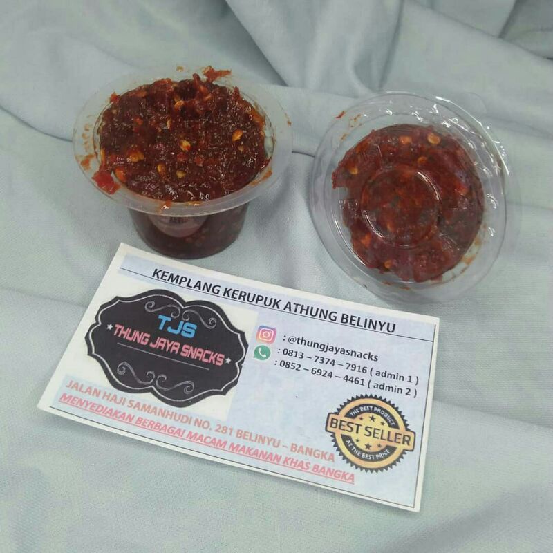 

Sambel Sambal Terasi Cabe Pedas Cup Cocol Kemplang Kerupuk Belinyu Bangka