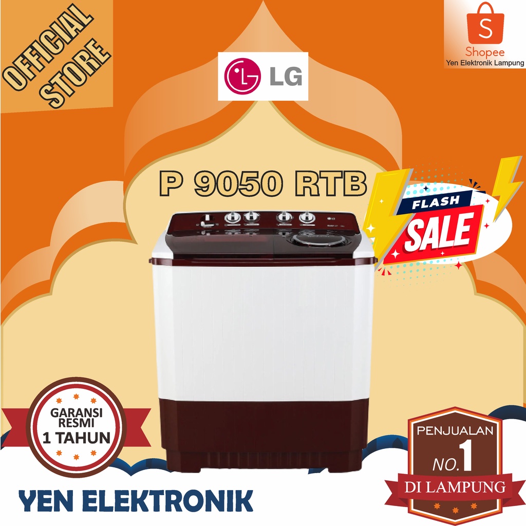 Jual Mesin Cuci LG P 9050 RTB 2 Tabung 9Kg Garansi Resmi LG 1 Tahun