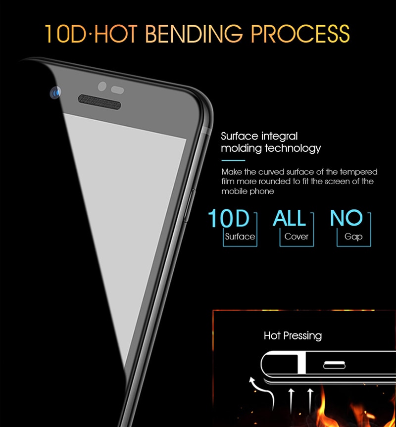 Pelindung Layar Tempered Glass 10d Untuk Iphone 12 12pro 12mini 12promax 11 Pro Max Xs Xr X 8 7 6 Plus Se