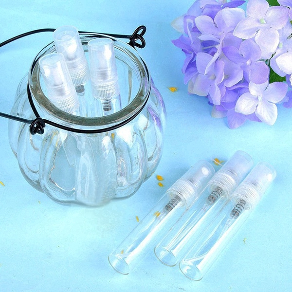 5Pcs Botol Parfum Mini Portable Bahan Kaca Ukuran 2 / 3 / 5 / 10ml