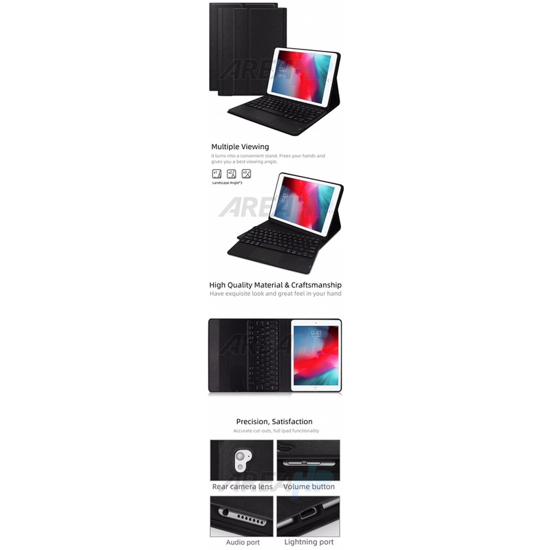 Slim Removable Keyboard Case Touchpad iPad Air 3, Pro 10.5