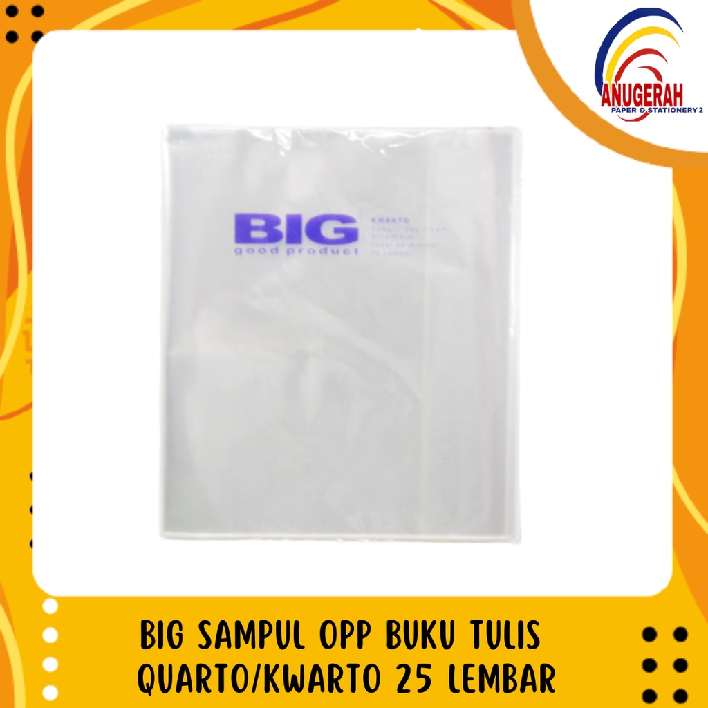 

BIG SAMPUL OPP BUKU TULIS QUARTO/KWARTO (PAK)
