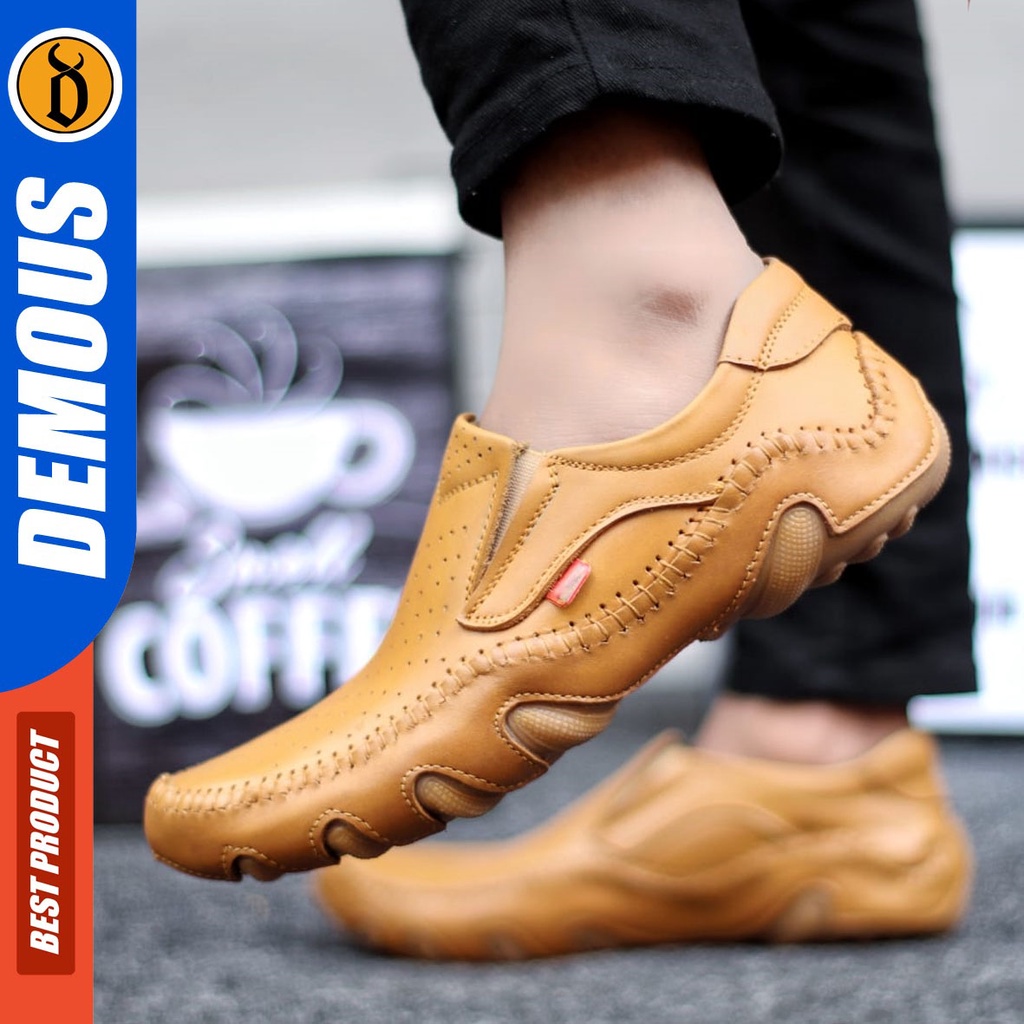 DEMOUS Alen - Sepatu Formal Pantofel Kerja Pria Kulit Asli